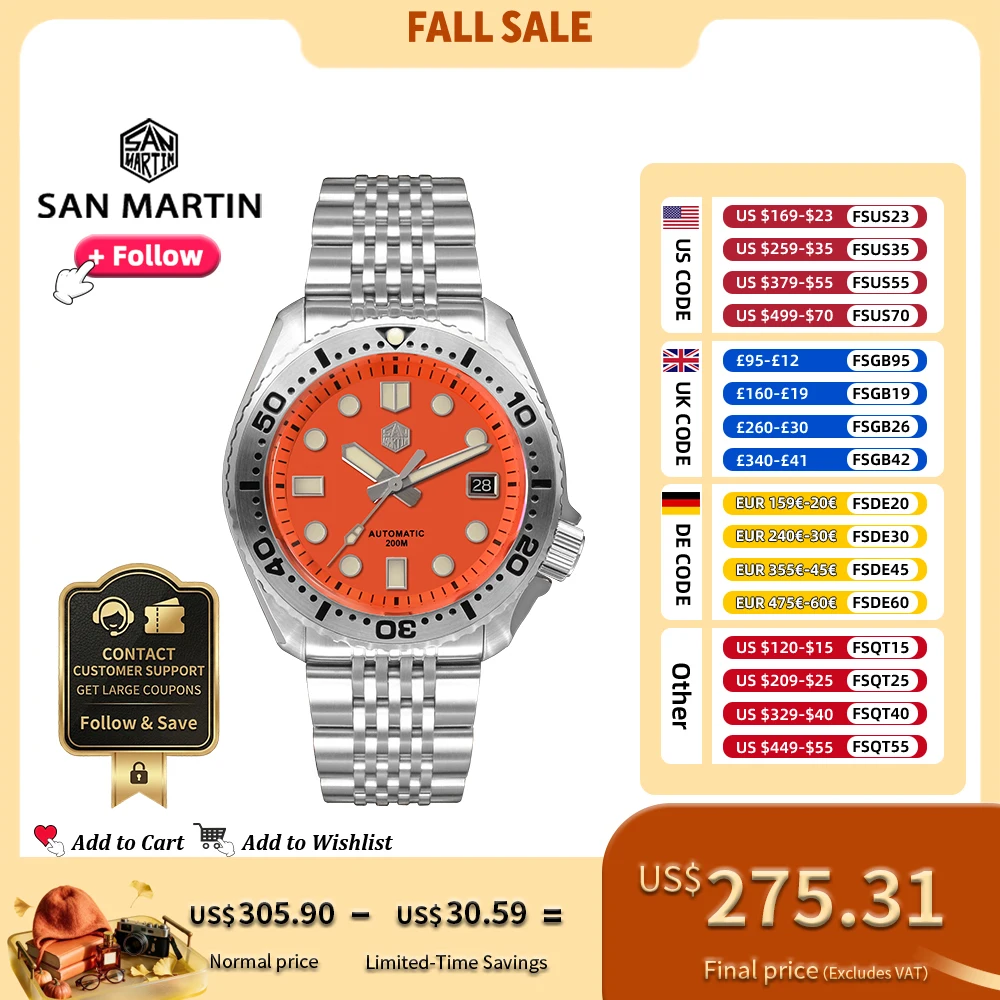 San Martin Design Luxury Watches for Men Diving 42.5mm Abalone Sport Japan NH35 Automatic Mechanical Watch Sapphire 20Bar SN0046
