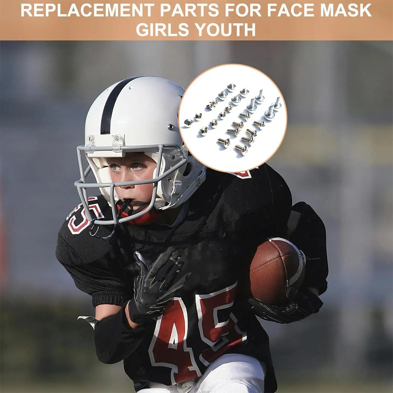 كرة القدم خوذة إصلاح مسامير عدة 12 مللي متر 10 مللي متر 24 قطعة الفولاذ المقاوم للصدأ كرة القدم خوذة مسامير للبيسبول الكرة اللينة الشباب الفتيات