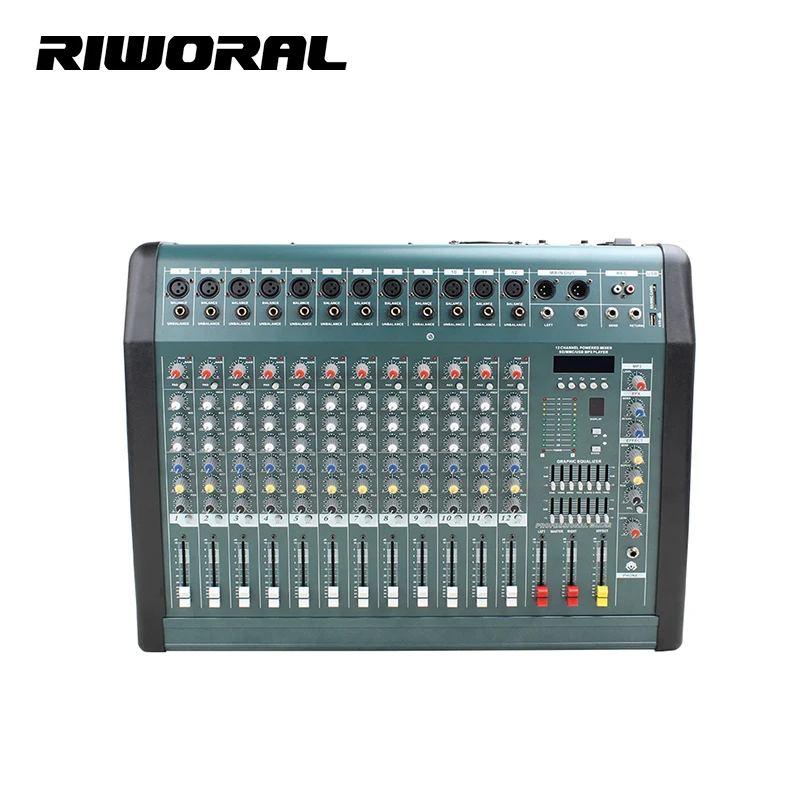 

MX1208D 12 Channel Effect Sound Mixer Console Professional Sound Audio Power Mixer for Wholesales