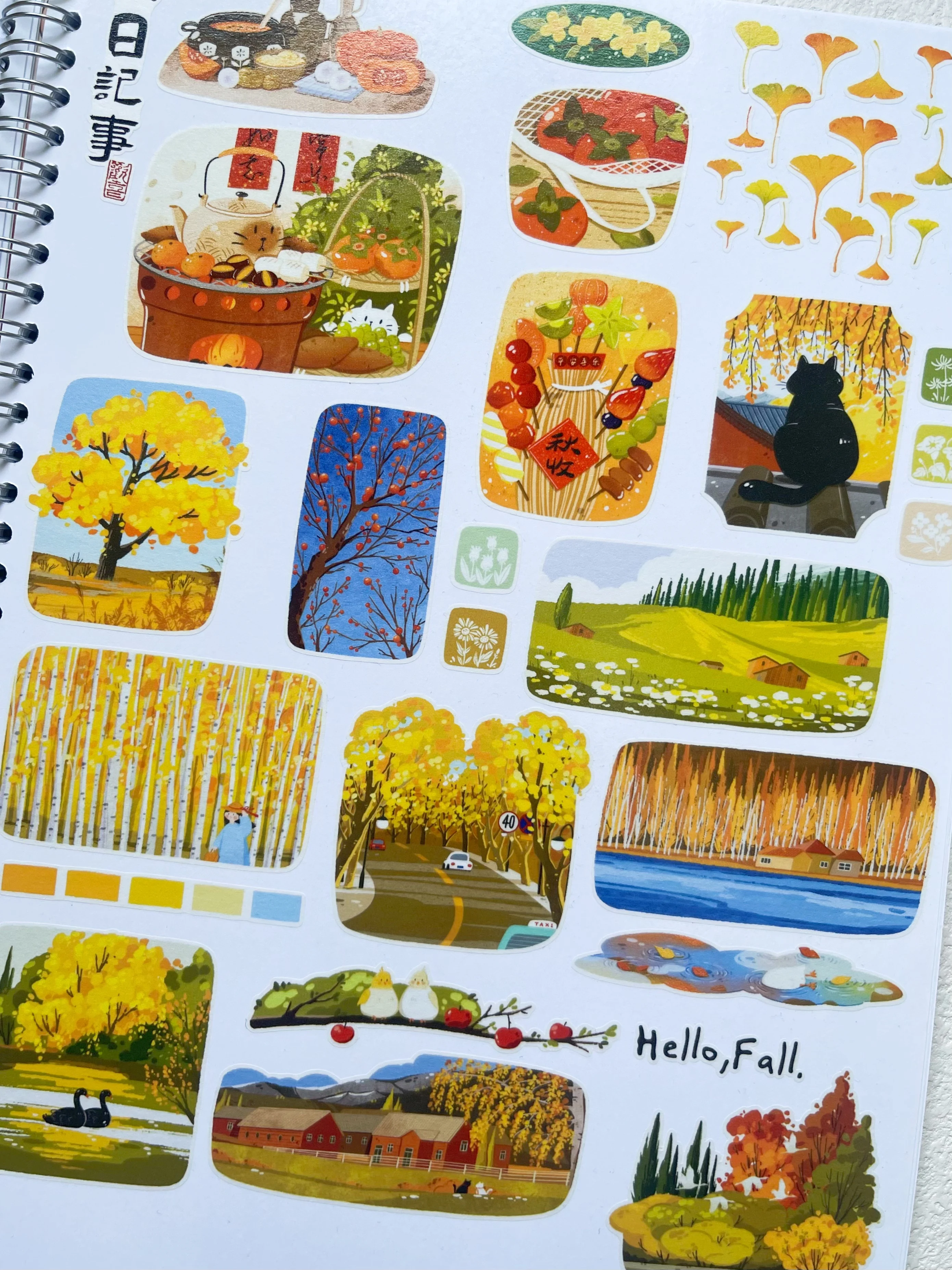 Xiami Original Autumn Collage Die Cut Washi Tape Washi Paper PET Full Roll for Journal Scrapbooking DIY Sticker