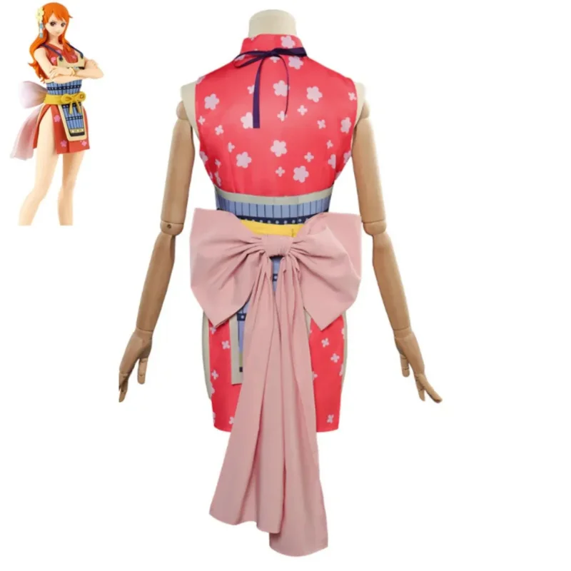 Anime Nami Cosplay Costume Wano Kuni Country Japanese Armor Kimono Combat Uniform Wig Woman Sexy Halloween Christmas Suit