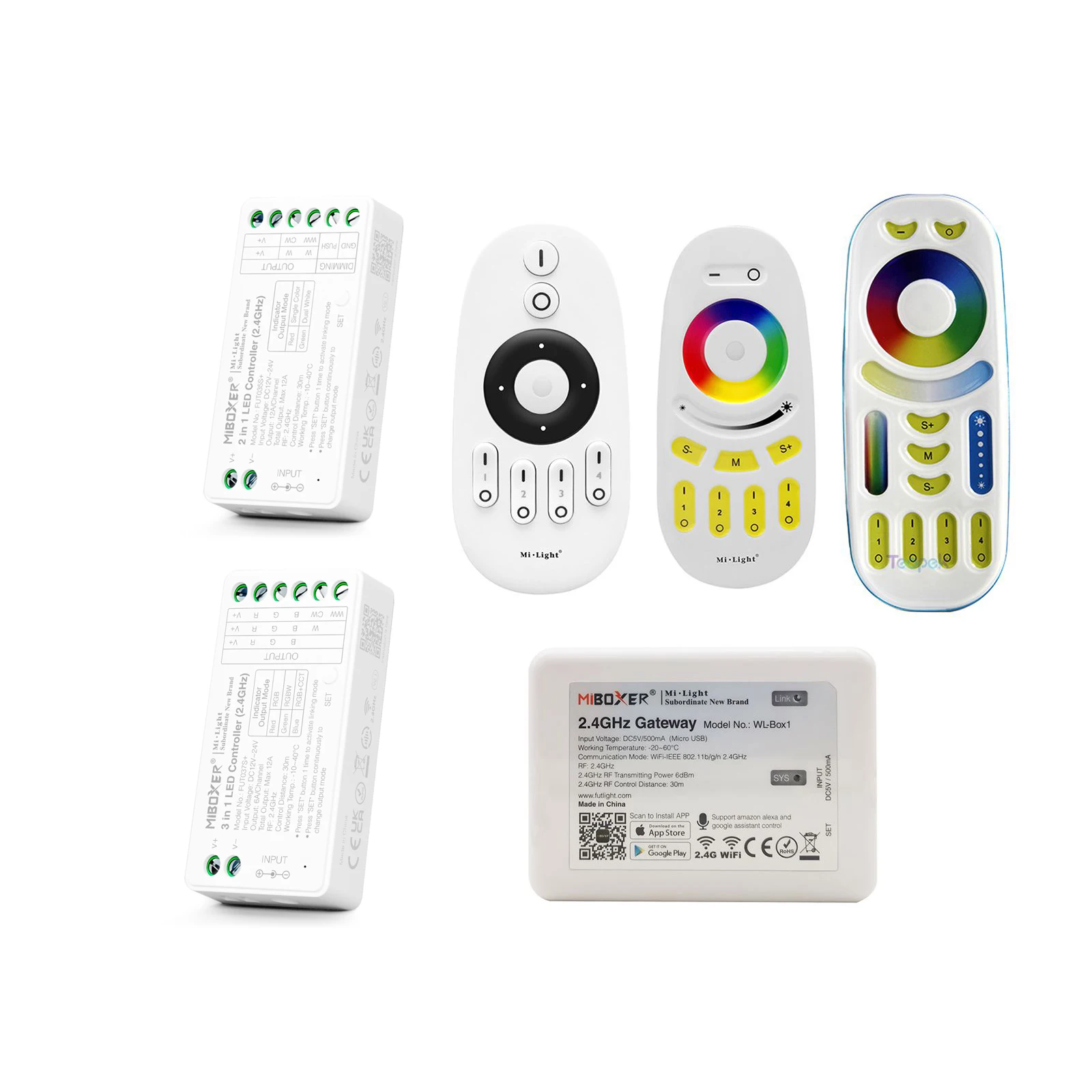 

Miboxer Small Size LED Controller 2.4GHz FUT035S+ 2 in 1 FUT037s+ 3 in 1 DIM RGBW RGB CCT Ccontroller Milight