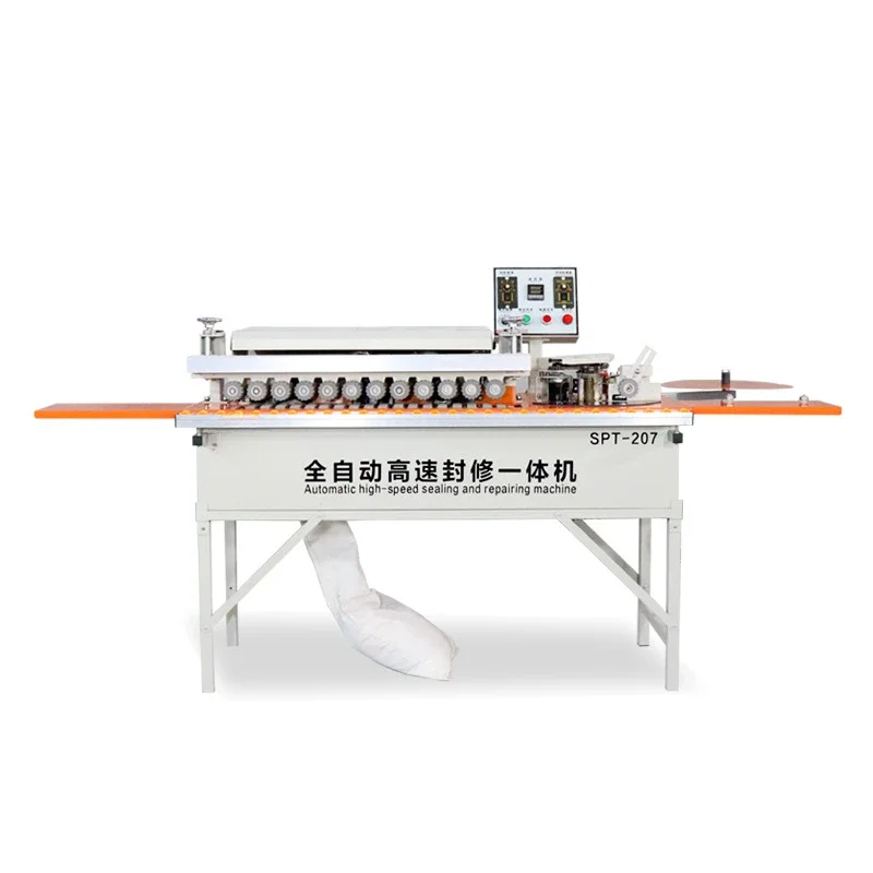 

207 woodworking automatic edge banding machine, small home improvement curved linear edge banding and trimming integrated