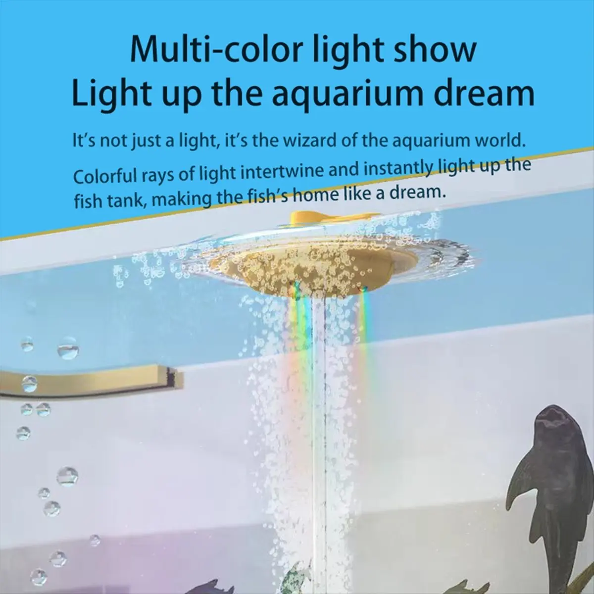 新しいフローティング水槽エアポンプ、水槽用usbシングルホールフィッシング酸素ポンプ、カラーライト付き水槽照明