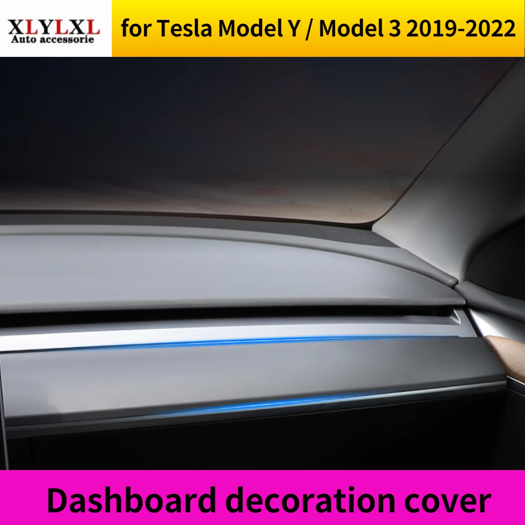 

subsection matte Carbon fiber decoration Dashboard For Tesla Model 3 Center control panel protective For Tesla Model Y cover