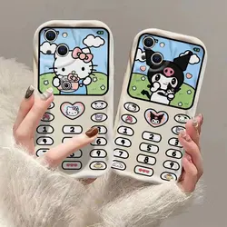 Kuromi Hello Kitty Melody 3D Wave Case For iPhone 15 14 13 12 11 Pro Max Mini X XR XSMAX 8 7 6S Plus Soft Silicone Cover