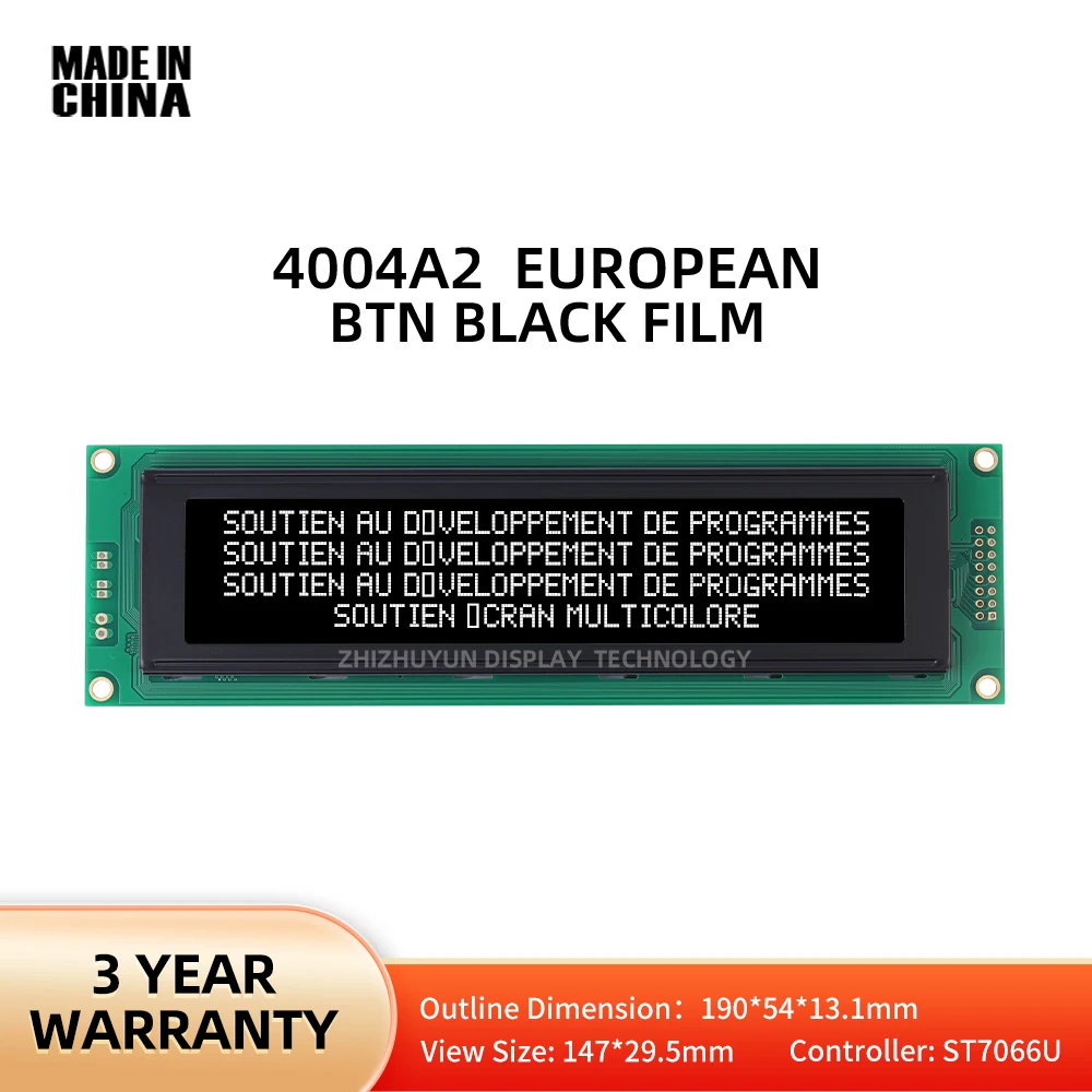 

Support Customization Of 4004A2 EUROPEAN LCD Module BTN Black Film White Text LED Backlight With Built-In ST7066U Controller