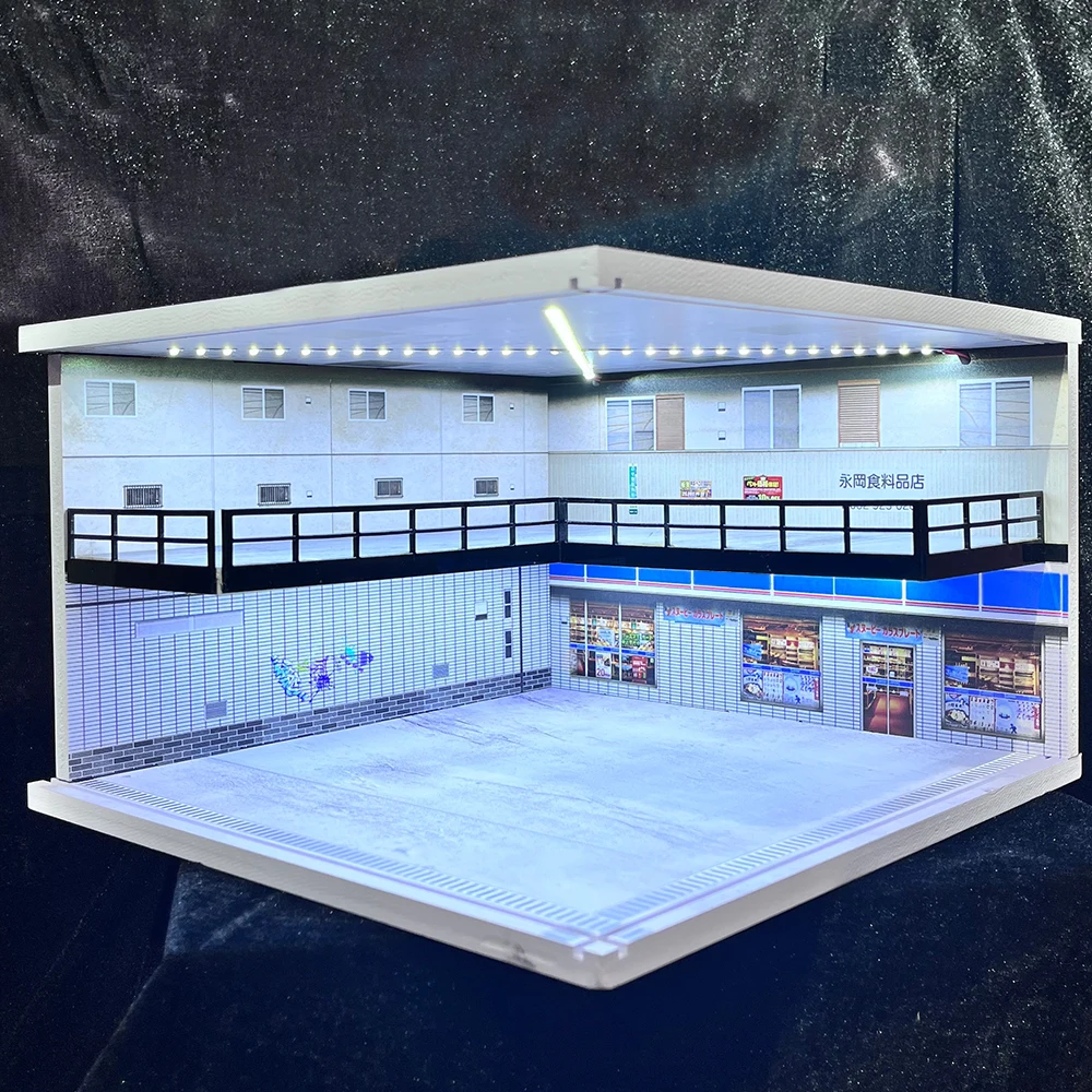 1/18 1/24 1/32 1/64 Scale LED Lighted Parking Lot Display Multi-Scale Car Garage Diorama for Hot Wheels & Matchbox Collection