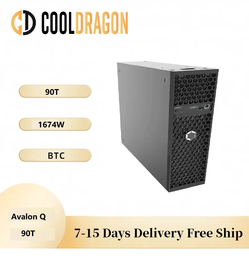 New Home BTC Miner Avalon Q 90TH/s 1674W 18.6J/TH Bitcoin Miner With PSU Low Noise Avalon-Q Crypto BTC Mining 110-220V Support