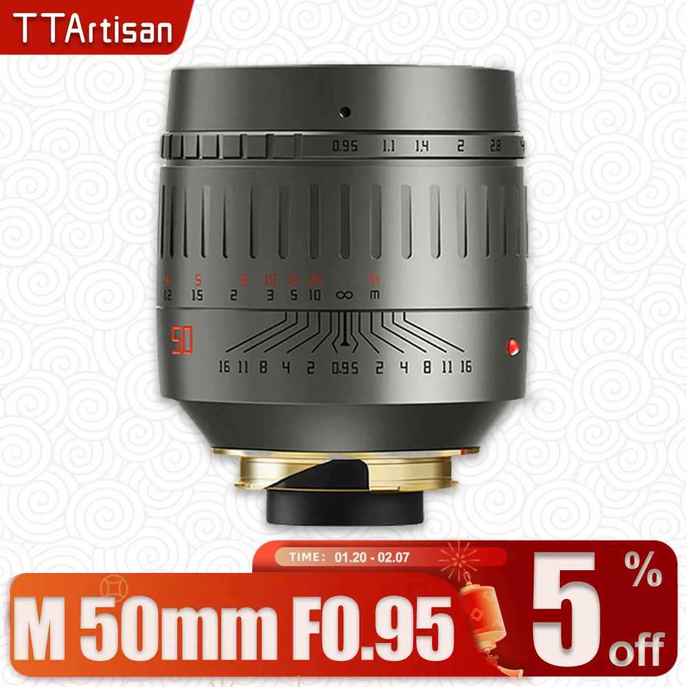 

TTArtisan M 50mm F0.95 ASPH. Full Frame Super Large Aperture Camera Lens for Portrait Photography Leica M Mount M2 M3 M4 M5 M9