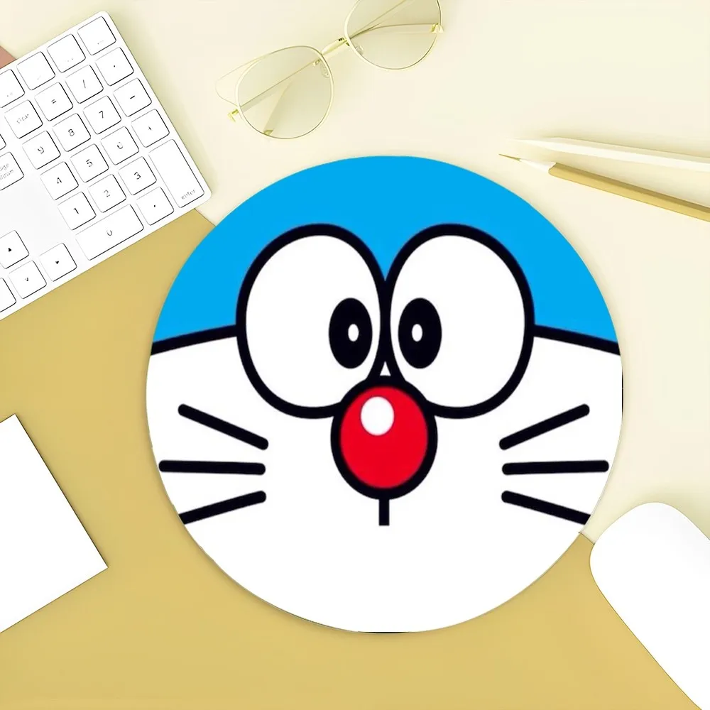 CUTE-D-DORAEMONES Mousepad Small Round Speed Version Game Computer Keyboard Office Table Mat PC Laptop Mouse mat Desktop Mat