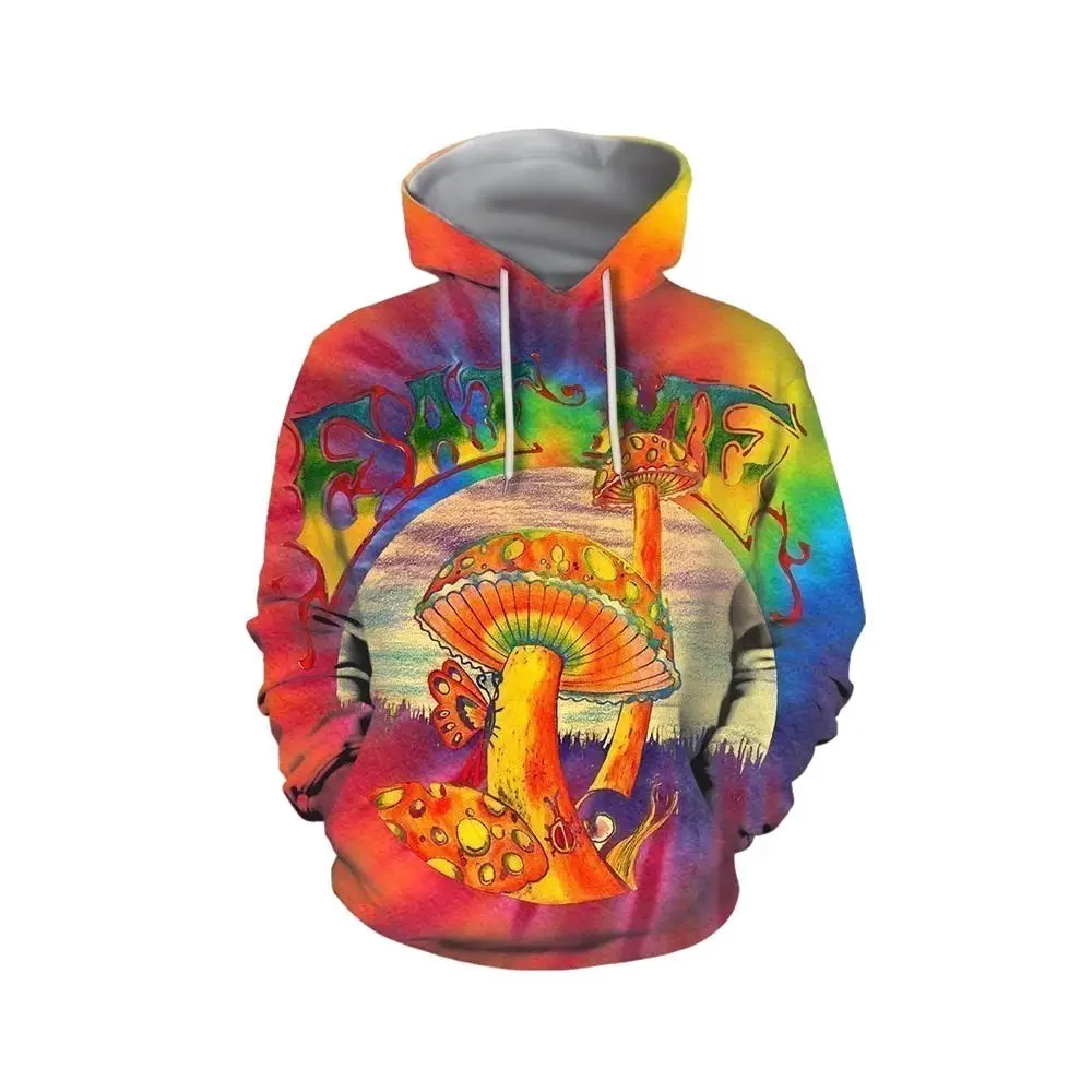 

Men Hoodie Vintage 3D Print Mushroom Graphic Sweatshirt Casual Hoodies Streetwear Loose Comfortable Men's Clothing Tops Autumn