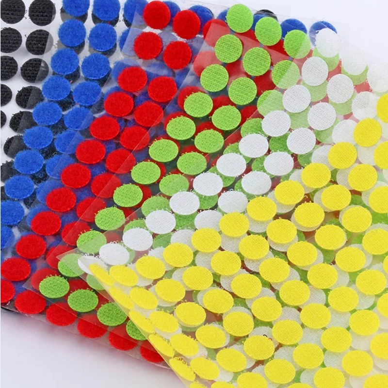 Adhesive Fastener Tape 10-15mm Dots Sticker Hook And Loop Double Stick Tape Strong Round Nylon Stickers Klitterband 100Pairs