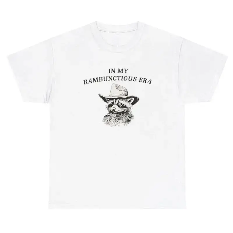 In My Rambunctious Era Racoon Hat T Shirt Funny Animal Lover Meme Graphic Tee