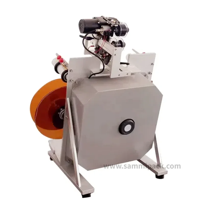 Commercial Water Round Bottle Labeler Labeling Machine Wholesale Price Can Sticker Vertical Wine Semi-automatic Round Bottle