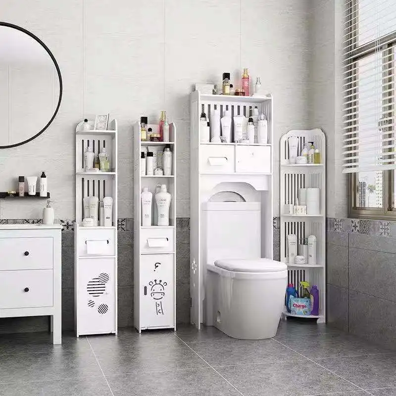 

600 Bathroom Shelf Free Punching Toilet Cabinet Toilet Floor Bathroom Shower Storage Rack Home Organization and Storage