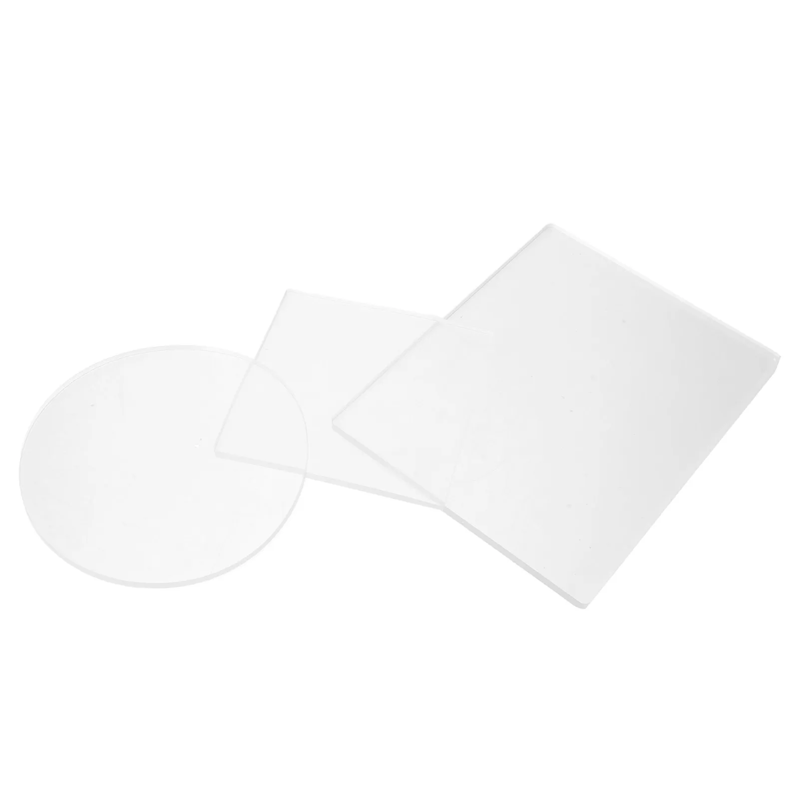 

3Pcs Gel Plate Transparent Reusable Thick Soft Gel Printing Plates for Art Monoprinting Scrapbooking Card Making Round A4 Square