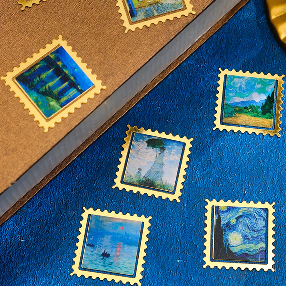 New Creative Retro Oil Painting Stamps Bookmarks Metal Book Clip Exquisite Book Page Marking Student Gift School Office Supplies