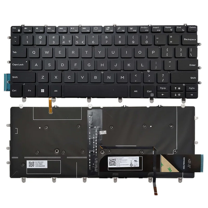 S  New For DELL XPS 13 9380 9370 9305 7390 Laptop US English Keyboard Backlit Black