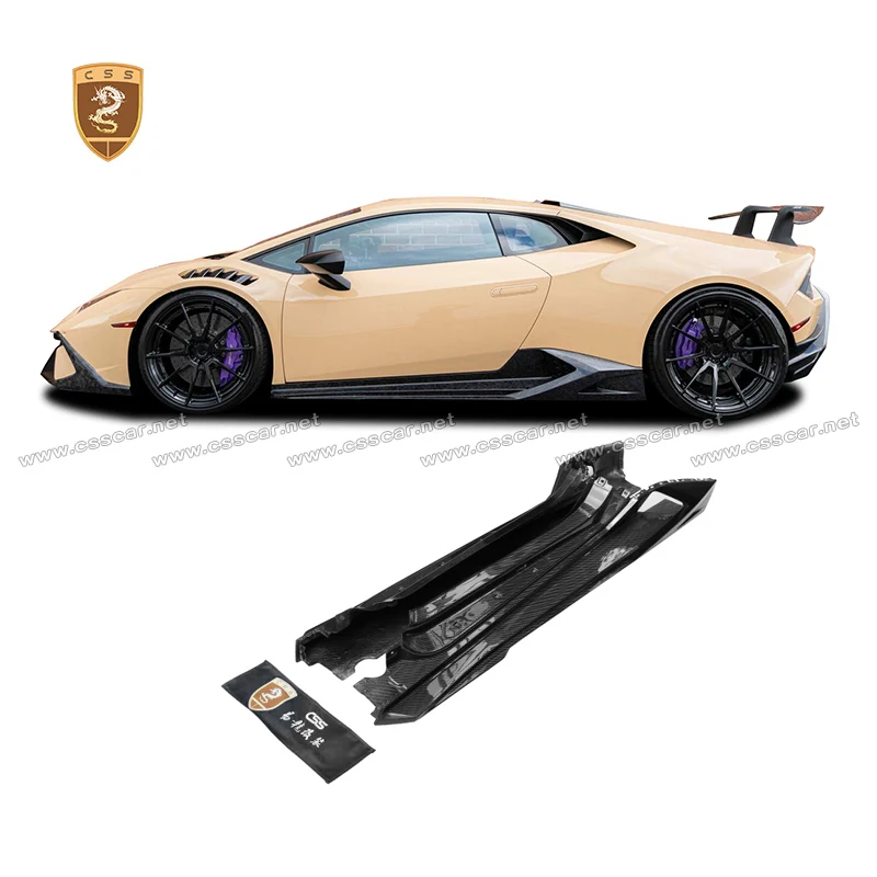 

CSSCAR HOT SALE Dry Carbon Fiber Vors Style Side Skirts Fit For Lambor LP610 Performance Original Car Side Extension Auto Parts