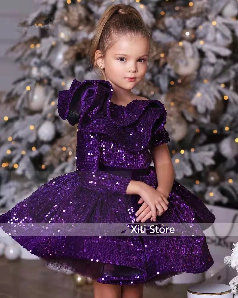 

Baby Lush Birthday Party Dress For Girls Elegant Sequin Evening Dresses For Teenage Girls Party Frock For Wedding Kids vestido