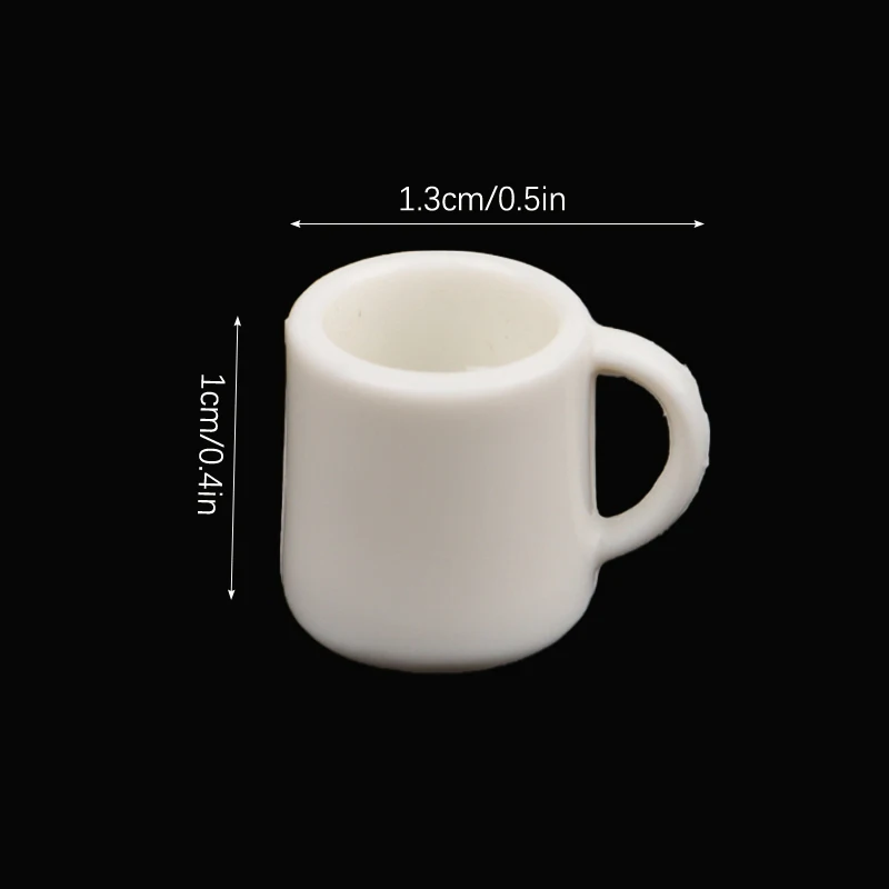 Juego de 4 Tazas en Miniatura para Casa de Muñecas 1:12, Taza Blanca para Agua/Bebida, Taza de Té, Modelo de Juguete para Niños, Accesorios de Decoración para Casa de Muñecas