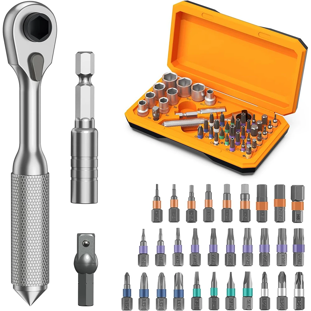 

42 in 1 Cordless Wireless Ratchet Screwdriver Precision Magnetic Small Handle Portable Manual Hand Tool Kit for Household Repair