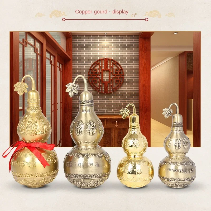 

Artistic Sculpted Copper Figurine Enchanting Mythical Gourd Carving Chic Gourd Ornaments Home Decor Open Hollow Alloy Gourd