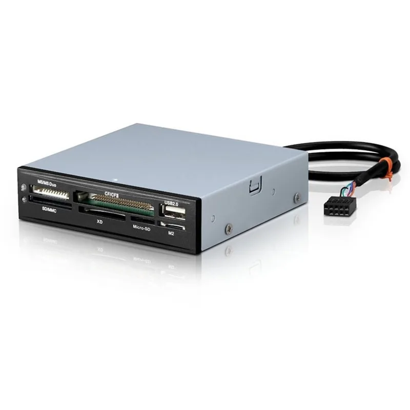 3.5 Inch Built-in USB 2.0 Card Reader TF, SD, MS, XD, CF Card Read and Write + Hub, Connected To The Main Board USB9 Pin