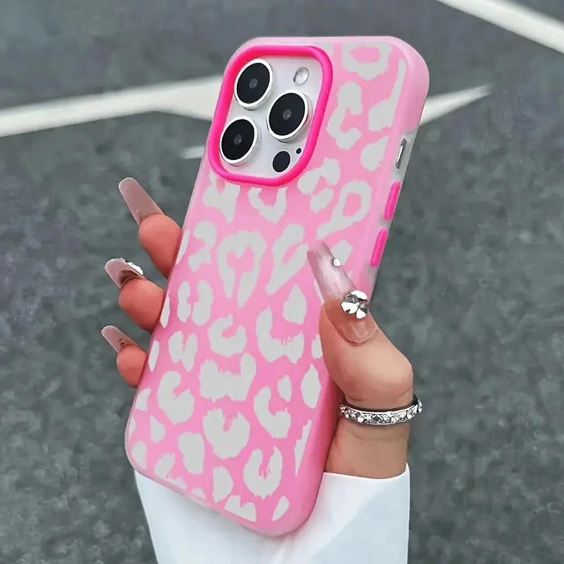 Gray Leopard Print Jelly Phone Case for iPhone 18/16/15/17 Pro Max Air, 14 Plus, 13/12/11 Pro product photo
