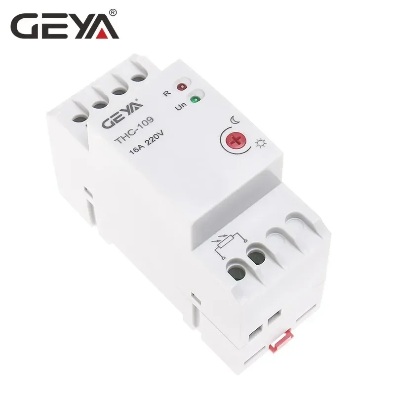 GEYA Din Rail Light Sensor Auto Manual ON OFF Photocell Light Control Switch 16A 20A 25A with Sensor AC220V