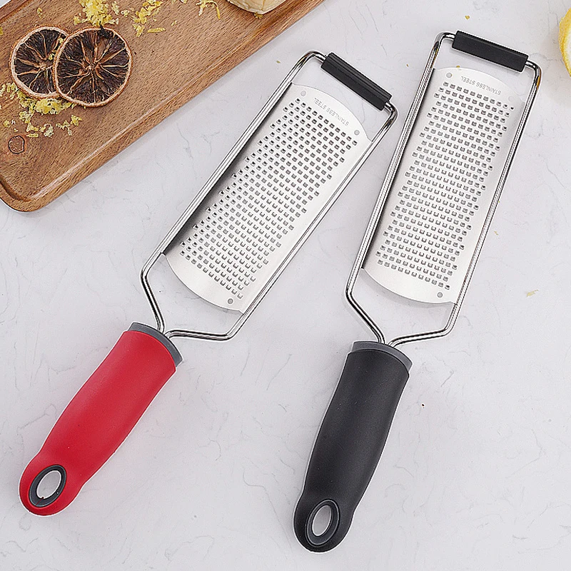 Stainless Steel Wide Zester Grater, Multipurpose Cheese Plane Sharp Blade Kitchen Tool with Comfort Grip Handle