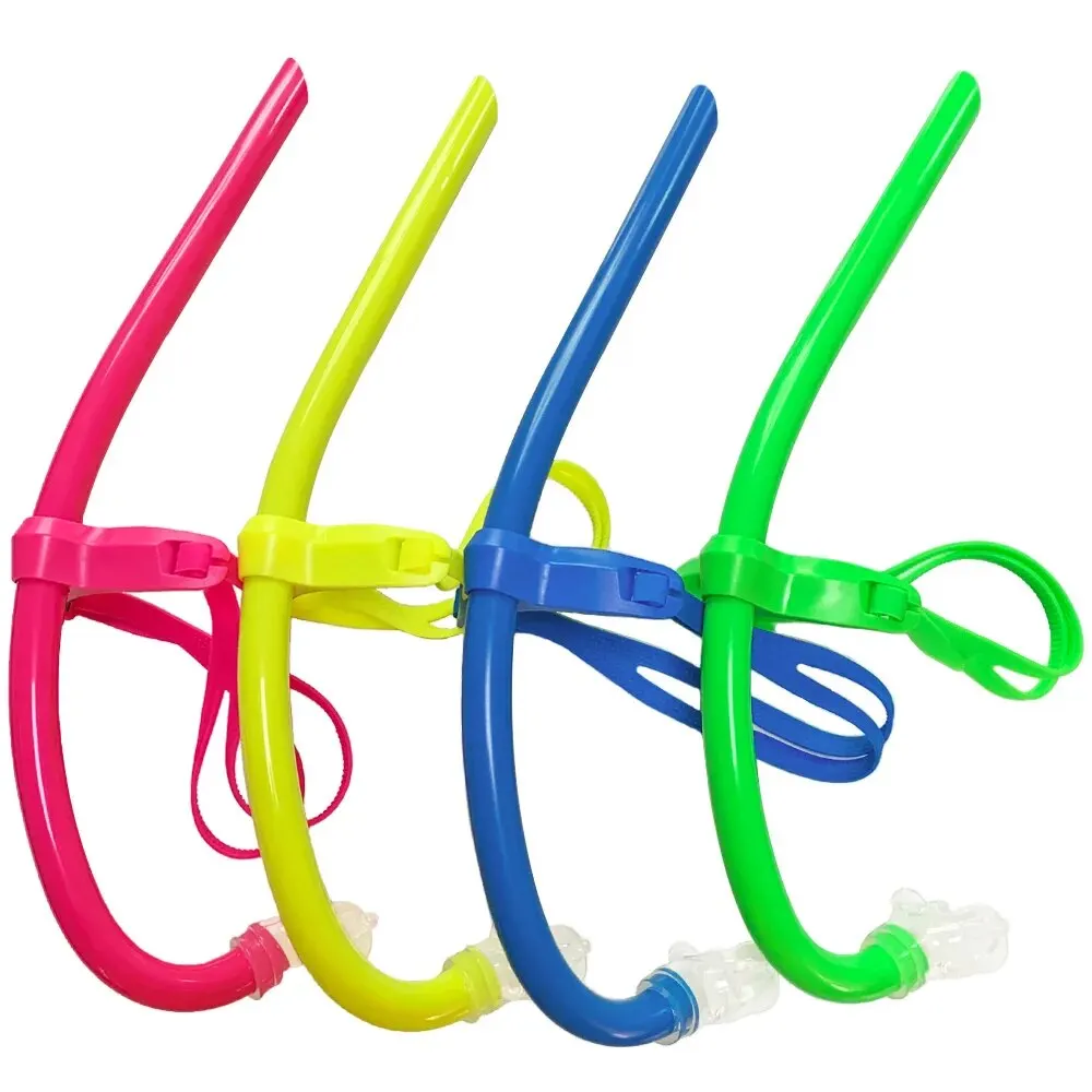 De treinamento molhado nadar snorkel para colo natação snorkeling engrenagem frontal confortável montado bocal de silicone para criança/criança