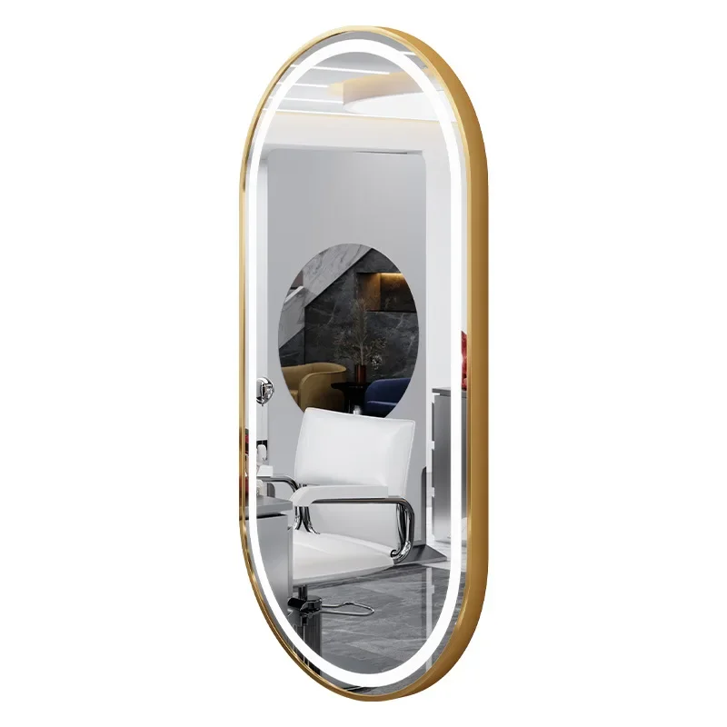 

Barber shop hair mirror table, salon trendy shop single-sided, simple wall hanging