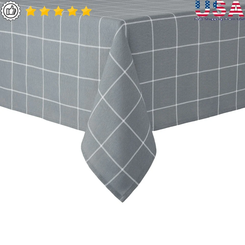 

Элегантная тканевая скатерть в виде оконного горшка, серая смесь хлопка и полиэстера, можно стирать в машине, прямоугольник, 60 Вт x 84 л, легкий уход, столовая, событие