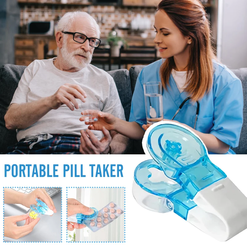 Portable Pill Taker Anti Pollution Artifact Medication Dispenser Pill Taker Cup Organizer For Vitamins Fish Oil Pill Popper Tool