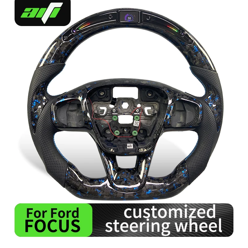 

For Ford Focus MK4 MK3 MK2 RS GT 2019 2020 2021 2022 2023 Car Interior Accessories Forged Carbon Fiber LED Car Steering Wheel
