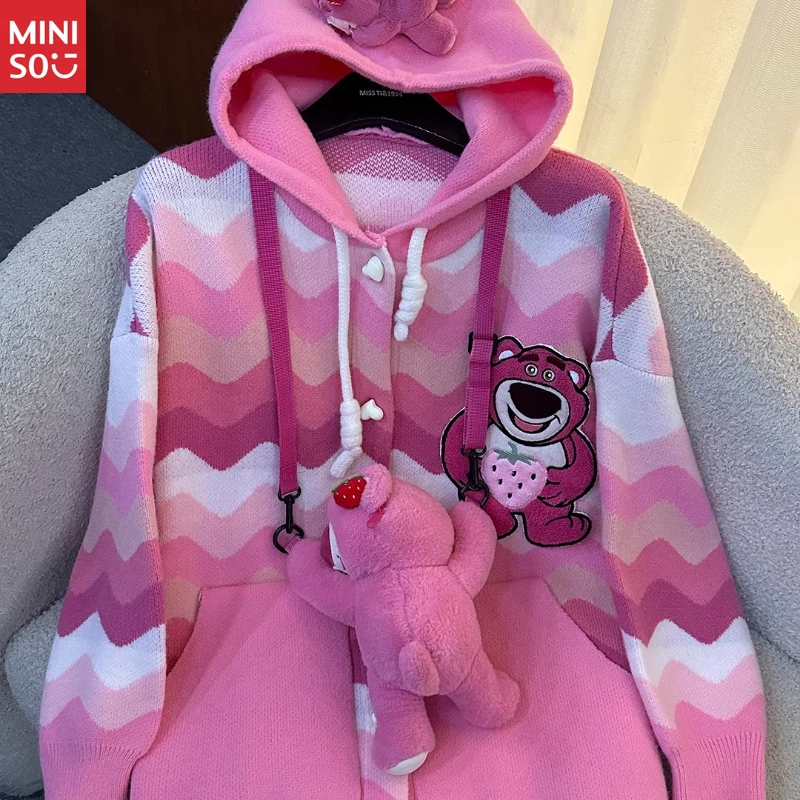 

Disney Lotso Bear Hoodie Cardigan | Women's Sweet Knit, Cute Loose Fit Jacket