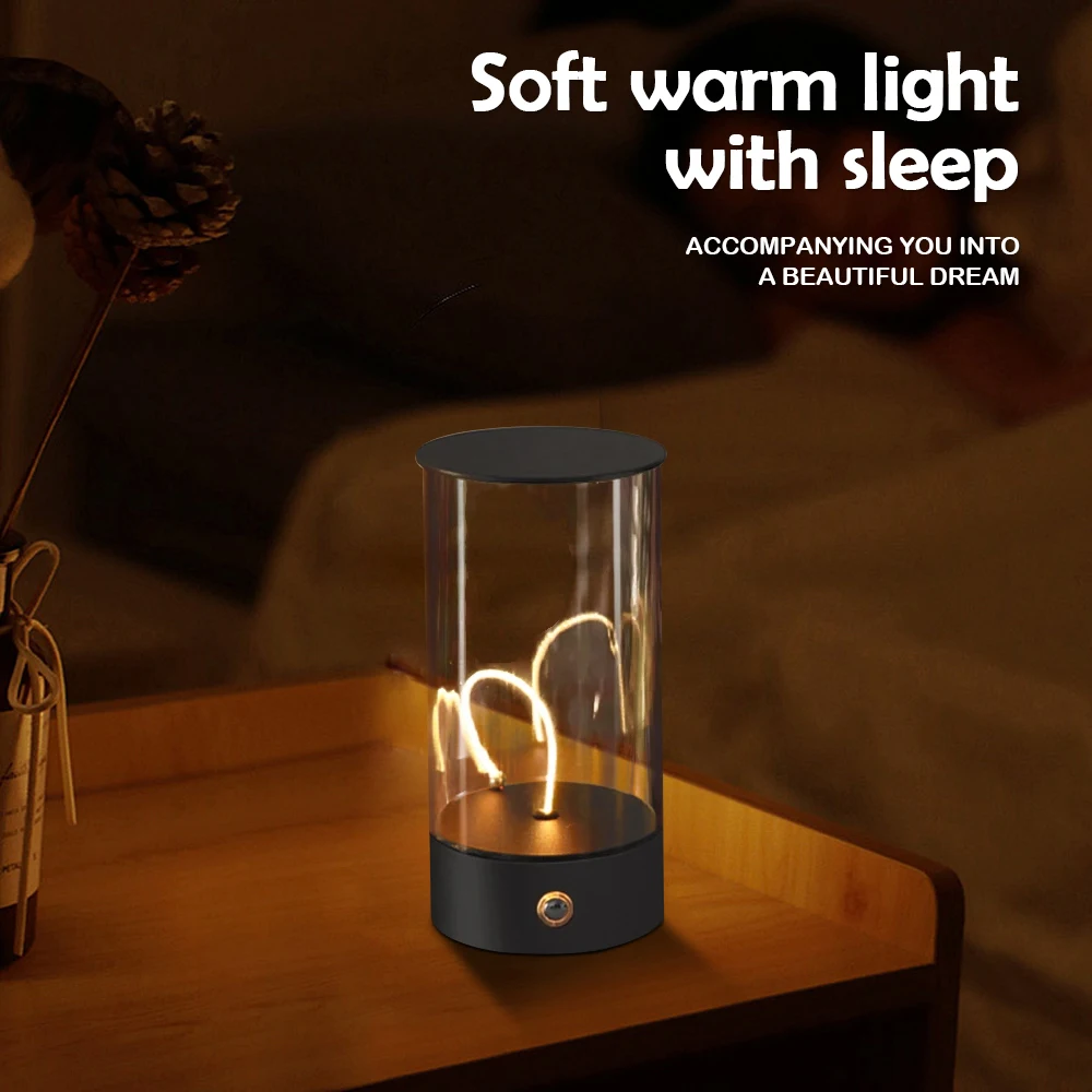 Luces LED nocturnas portátiles, lámpara de escritorio magnética recargable, lámpara de mesa con Sensor táctil regulable de tres niveles para el hogar, Camping al aire libre