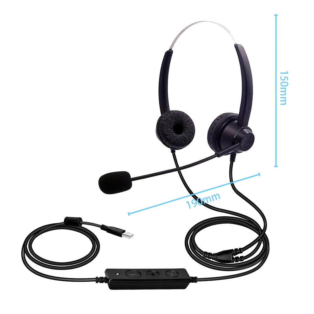 マイク付きUSB有線コンピューターヘッドセット,ユニバーサルオフィスヘッドセット,コールセンターサポート,ボリュームコントロール,サイレントキャンセリング