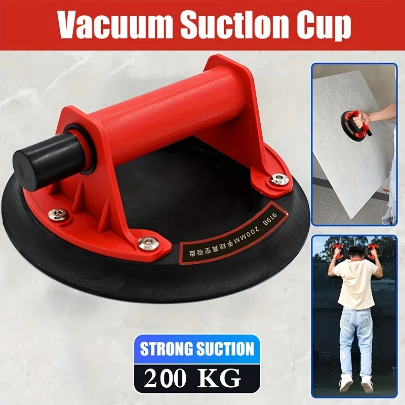 New Vacuum Suction Cup 200kg Loading Capacity Heavy Duty Vacuum Spreader for Tile Adsorption Glass Granite Lifting 8 Inch Cup