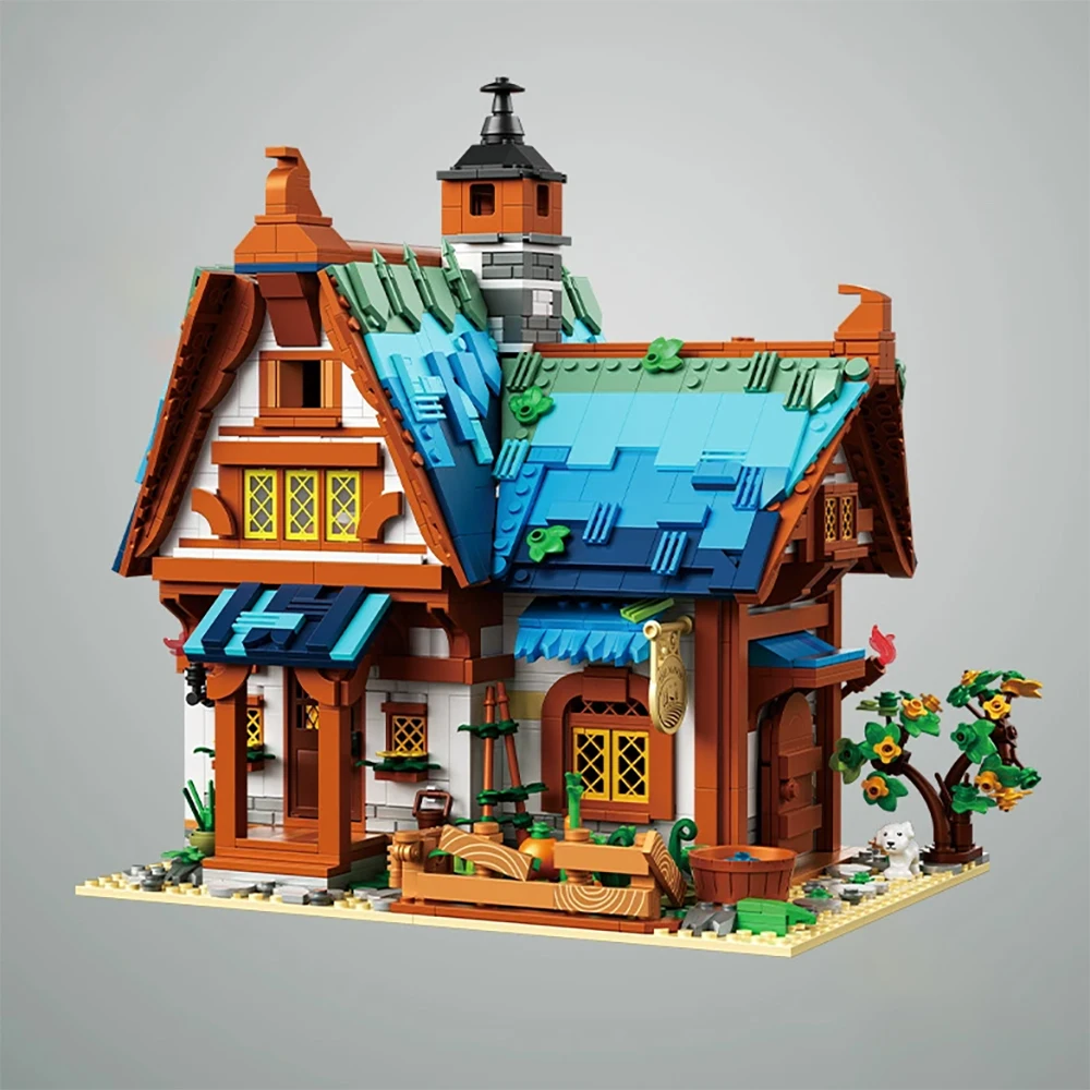 Europäische mittelalterliche Architektur, Mikroblöcke, Spielzeug – ideal für Festival-Geschenke für Kinder, exquisite Architekturkunst mit DIY-Montage