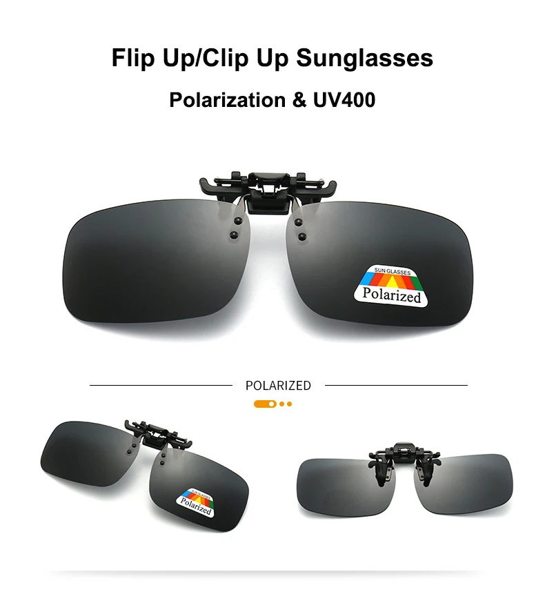 Polarisierte Clip Sonnenbrille 2Pcs Set Myopie Gläser Clip Fahrer Angeln Nachtsicht Myopie Clipon Sonnenschutz Brillen – Detail 1