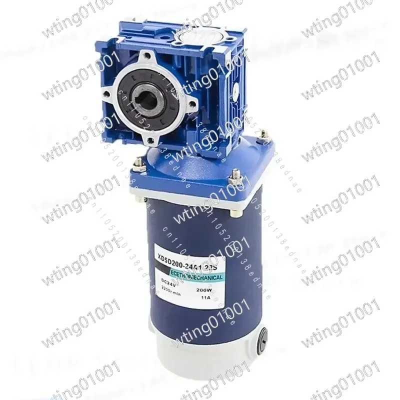 200W 12V 24V DC Worm Gear Reducer Motor RV30 Self Locking Single Shaft Rotation CW CCW