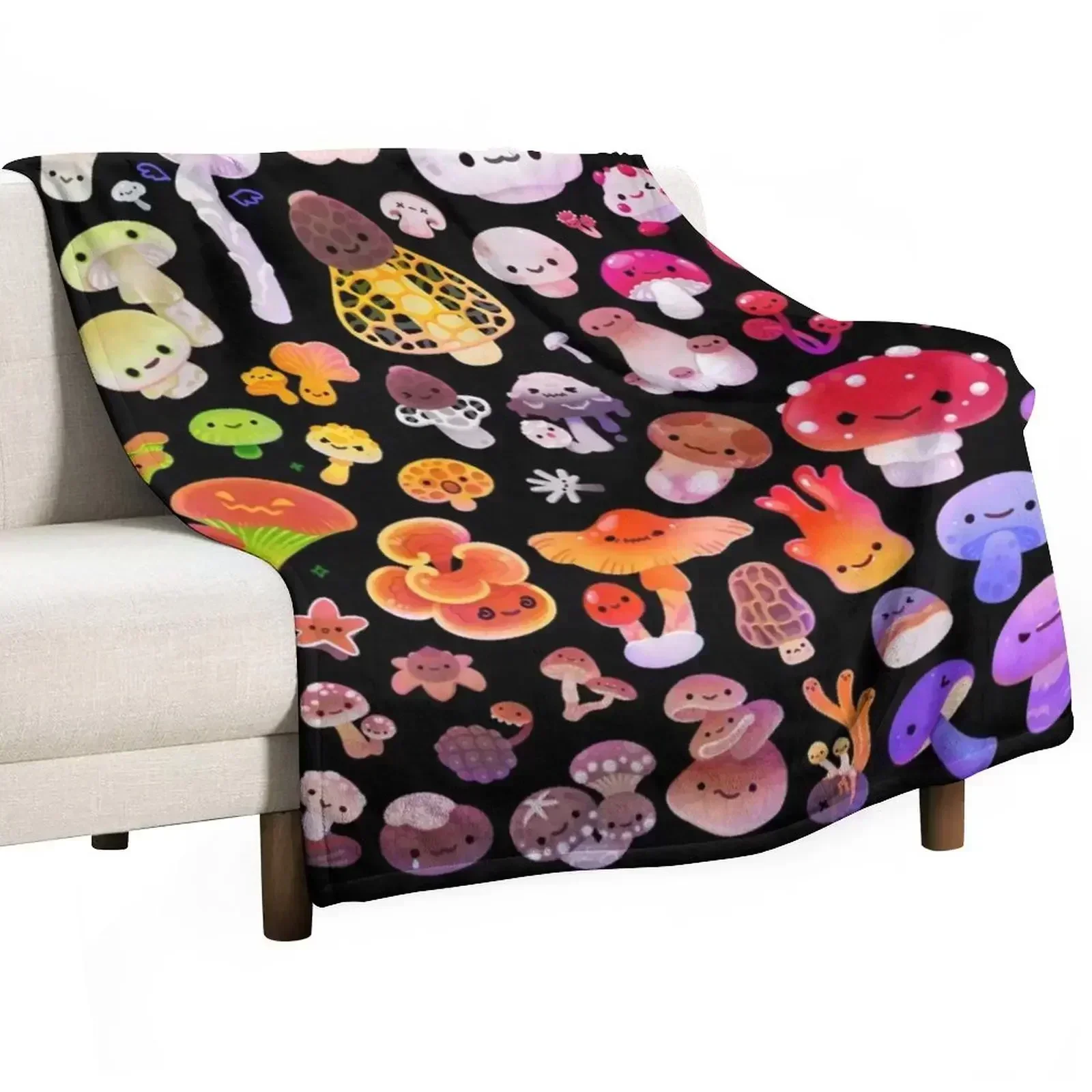 

Mushroom Throw Blanket Hairy for sofa Extra Large Throw Blankets For Bed Blankets
