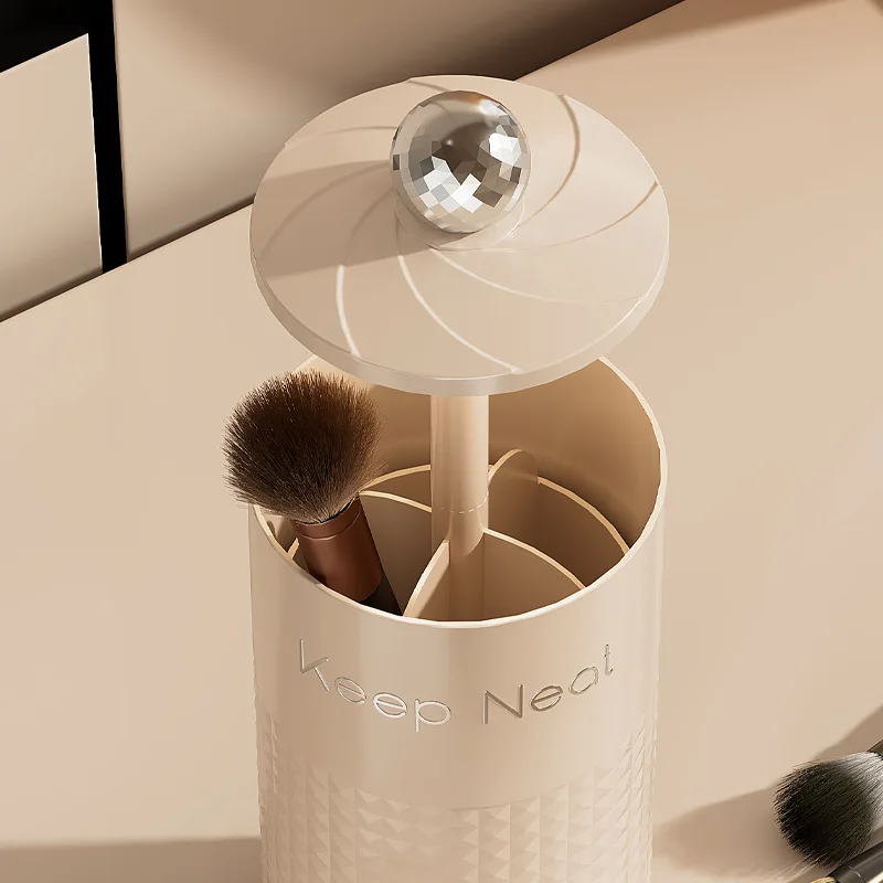 高さ調節可能なリフティングメイクブラシホルダー、防塵蓋付き化粧品収納ボックス、ブラシ、口紅用化粧品用