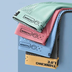 Shorts boxer de malha respirável masculino, roupa íntima de seda gelo, calcinha fina, lingerie bambu, tamanho grande, L a 6XL, FASQM, 1pc 6 principais vendas bolsa praia xxl - №2