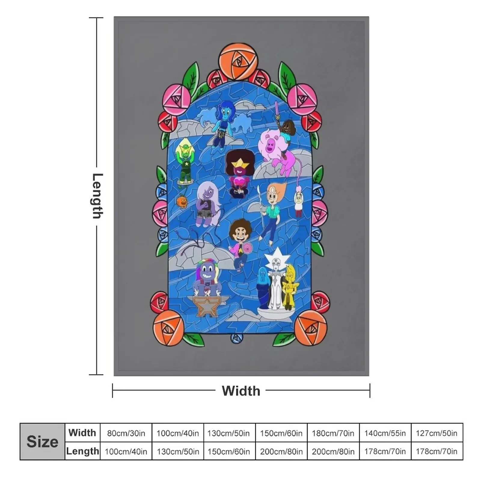 Steven Universe Stain Glass Window Throw Blanket couch cozy soft plush fuzzy picnic outdoor blanket