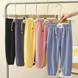 Summer Fashion Sports Baby Pants New Ice Silk Loose Casual Pants For Children