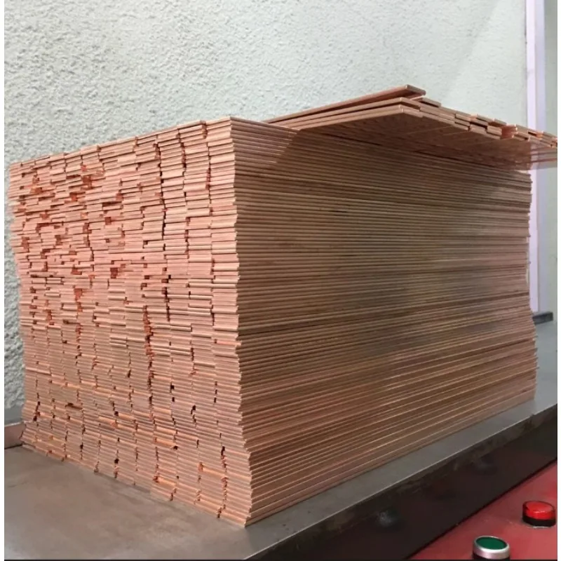 T2 Pure Red Copper Flat Bar 0.1-10mm Thick 5-12mm Width Solid Copper Strip Conductive Busbar CNC Machining DIY Metal Sheet